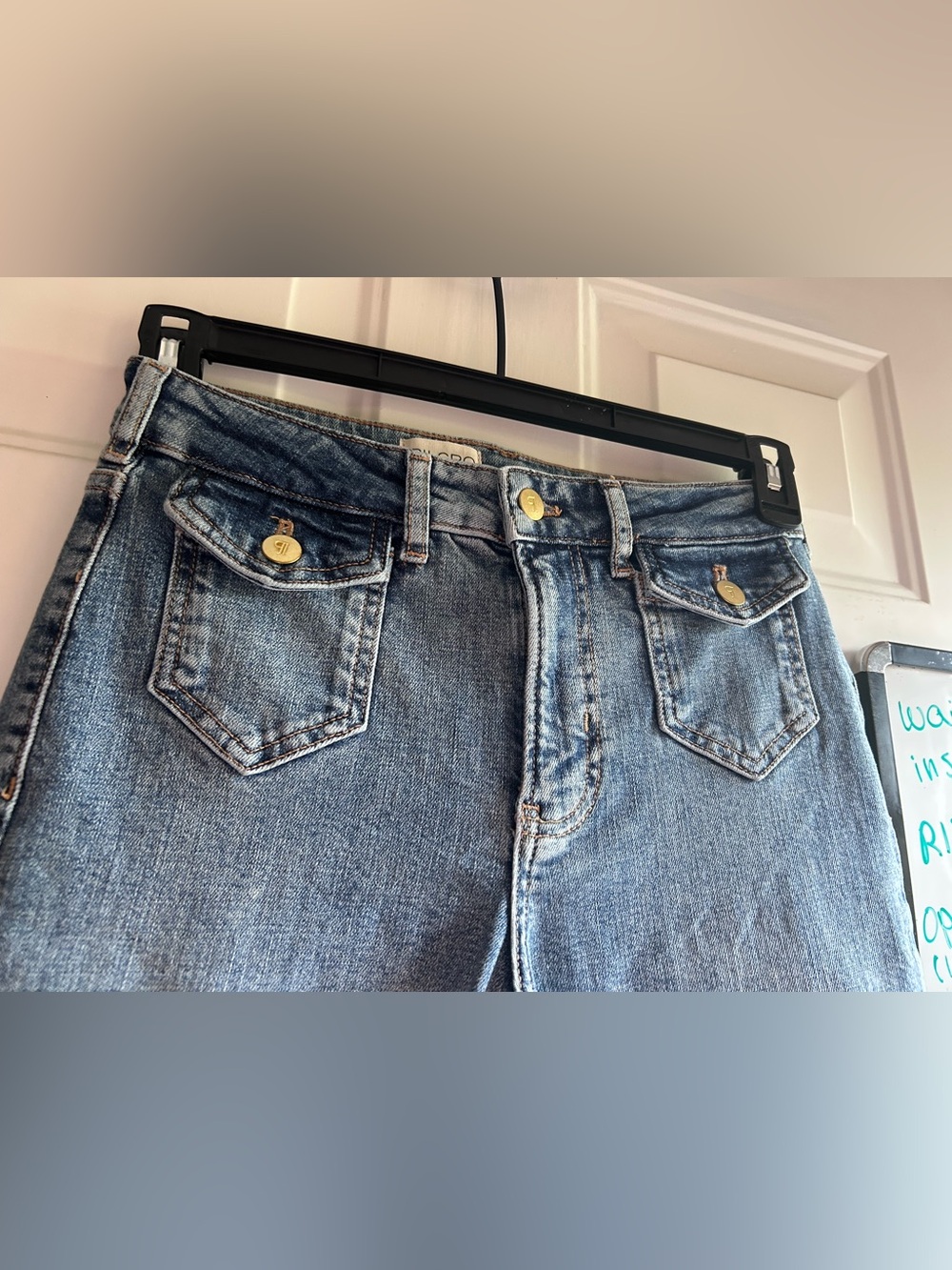 Pilcro Size 26P Petite Wide Leg Jeans Flap Pocket Stretch Denim NWOT - Picture 7 of 10
